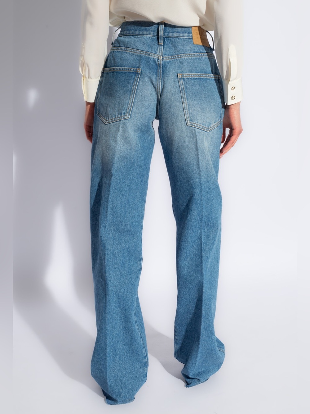 Gucci High Rise Straight/Wide Leg Jeans, Size 28